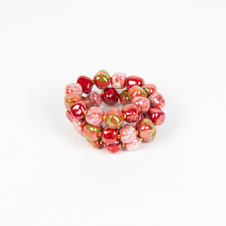 Elise: Hand-Painted Bead Bracelet