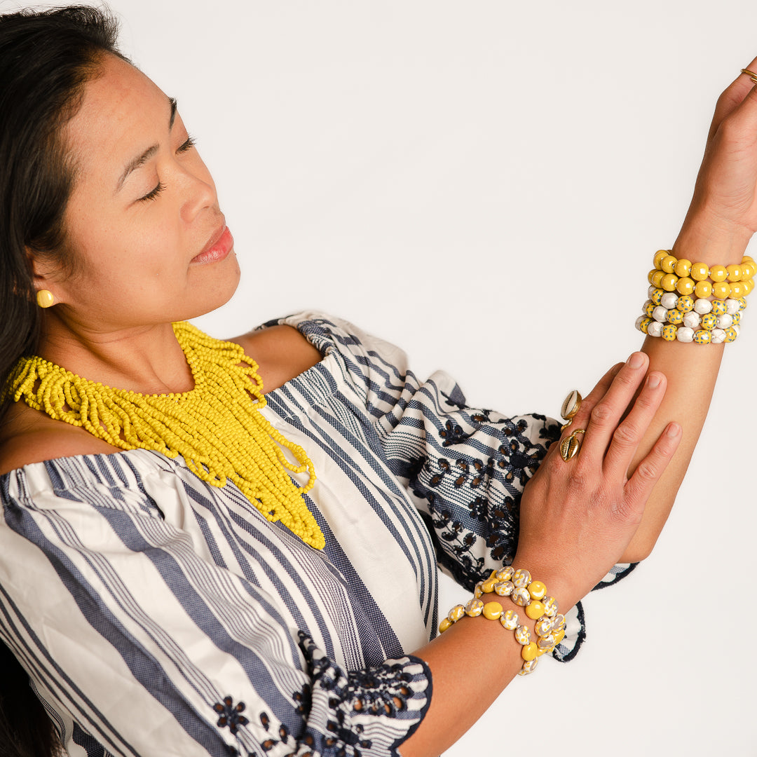 Yellow Kazuri Bracelets
