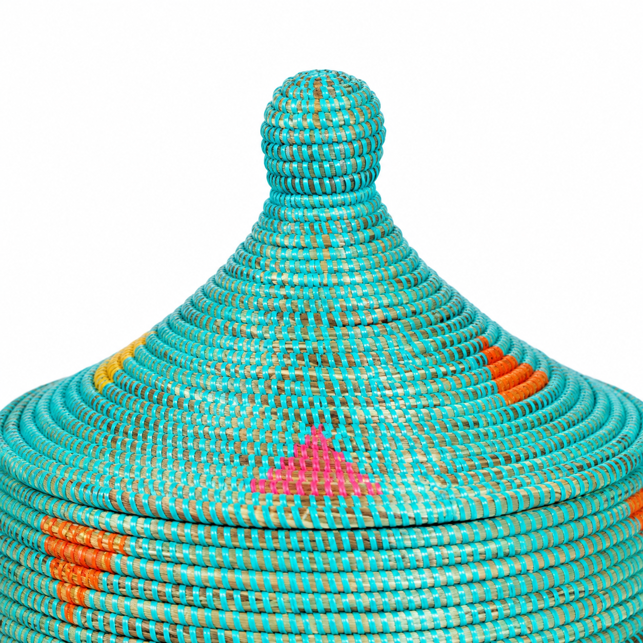 Aqua Geometric Lidded Storage Hamper