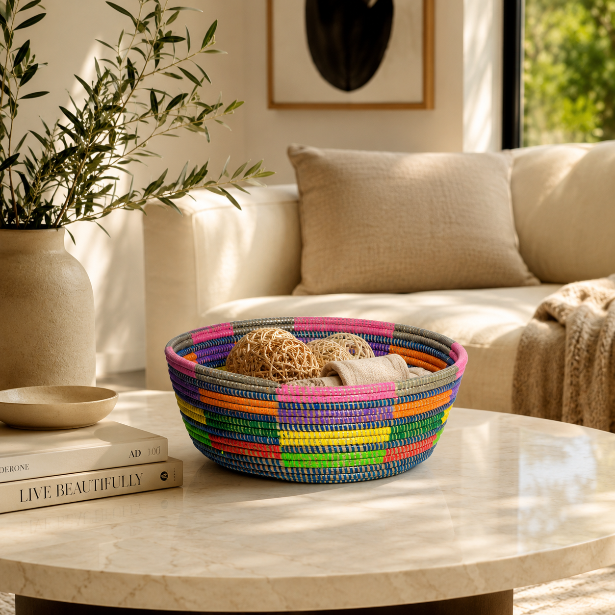 Medium Multicolor Round Bowl