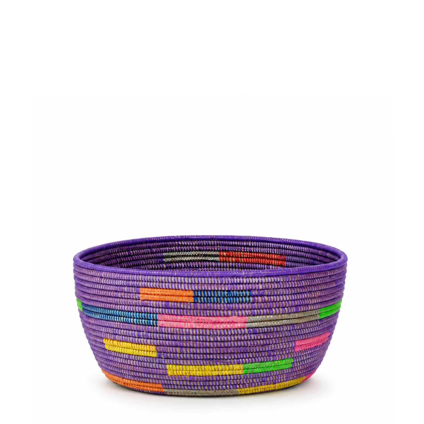 Oval Purple Basket with Multicolor Accents